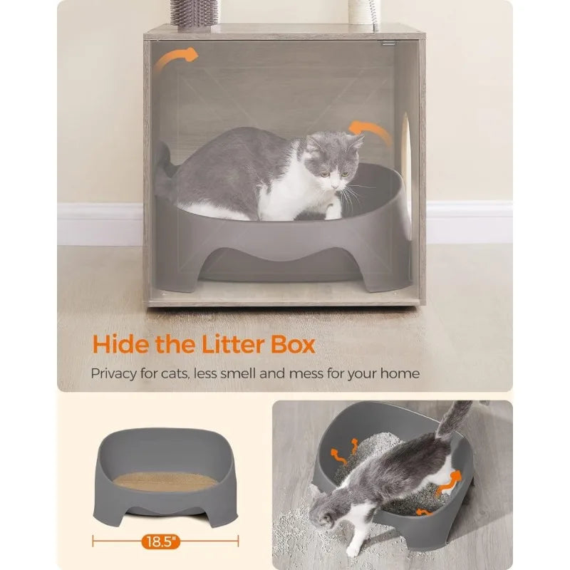 Cat Tree with Litter Box Enclosure