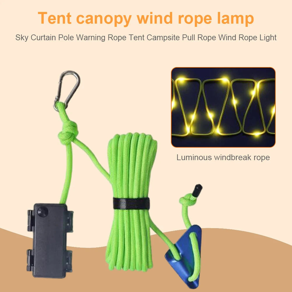 Camping Rope Waterproof warning Guard light