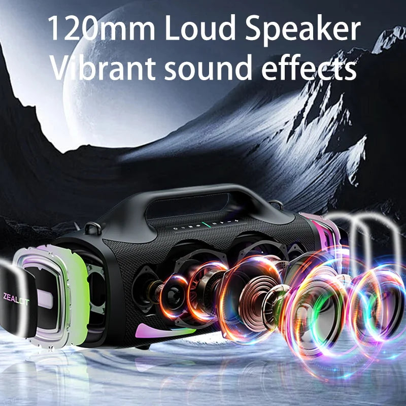 100W Wireless speaker, Outdoor Portable Subwoofer Speaker, Dual Pairing, Fast Charging